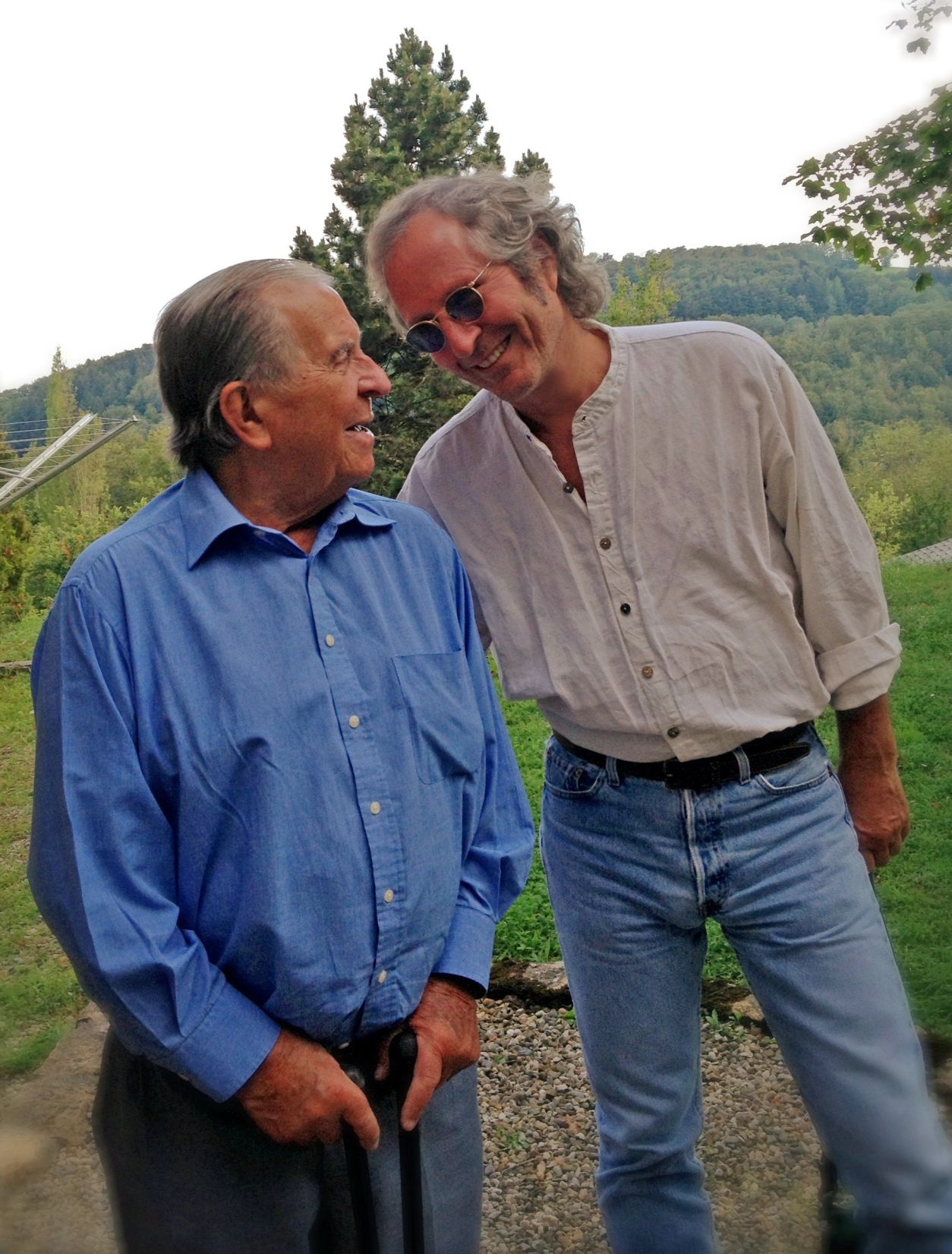 Erwin Aebersold, crewmember of Ben Franklin, and Gene Feldman, NASA oceanographer, in 2013